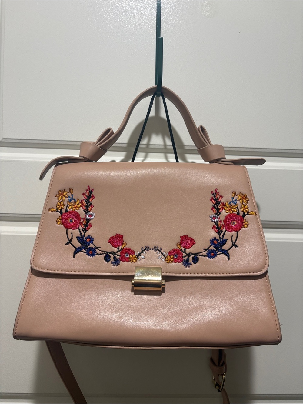 Floral Embroidered Crossbody Bag Purse